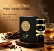 100ml Unisex Spicy Vanilla Eau de Parfum Spray, Matte Black Gold Luxury Perfume Bottle with Lion Embossed Gift Box for Men or Women