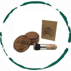 BeNat Natural Bronzer Loose Powder Set - Eco-Friendly Refillable Bamboo Case with 0.4oz Mineral Makeup for a Sun-Kissed Glow - Vegan & Sustainabl