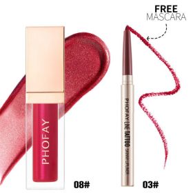PHOFAY Lipliner And Ultra-Glossy Lip Gloss (Option: 08 03Set)