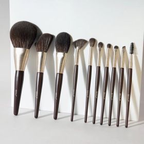 Beli 10pcs Professional Makeup Brush Set New Design Brushed Tube Makeup Brushes (Option: MA10)