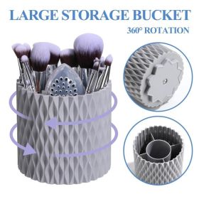 18 Bamboo Makeup Brushes Set With Swivel Bucket (Option: Bamboo)